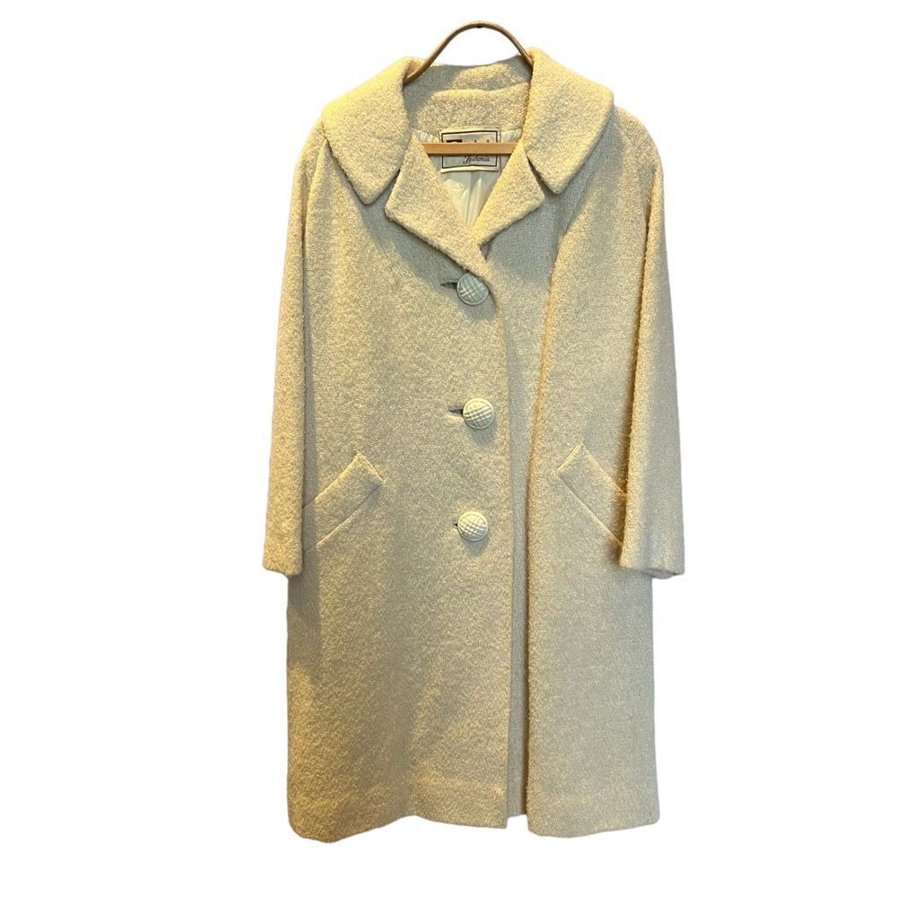 Vintage Gimbels Fashonia Boucle Long Car Coat M/L